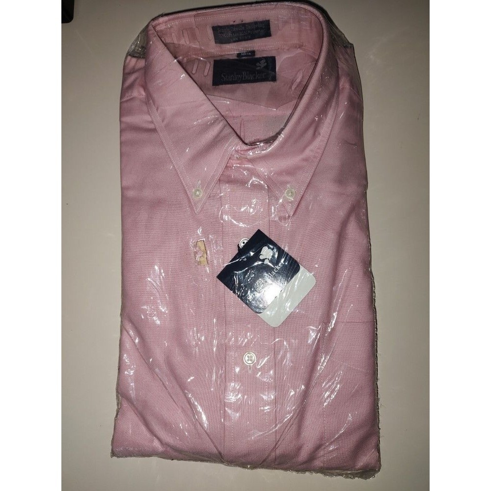 New Sealed Men's Stanley Blacker Delicate Pink Color Nice Shirt Size 16 1/2